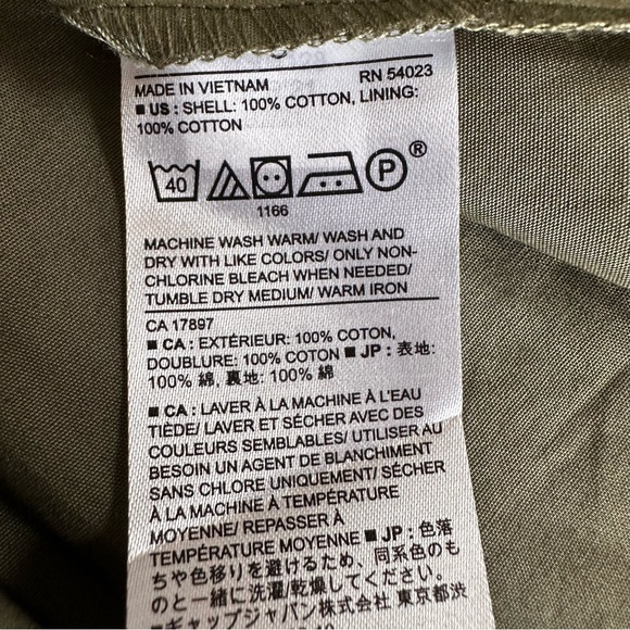 Banana Republic Factory V- neck tiered organic cotton poplin green dress NWT - Picture 7 of 7